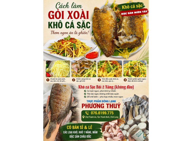 CÁCH LÀM GỎI XOÀI KHÔ CÁ SẶC THƠM NGON ĂN LÀ GHIỀN