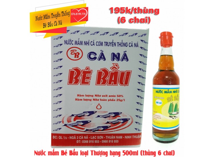 Nước mắm loại thượng hạng 500ml Bé Bầu Cà Ná